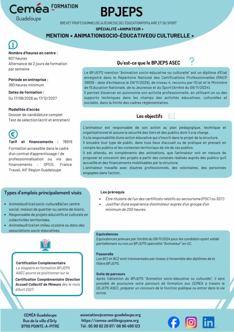 fiche bpjeps asec